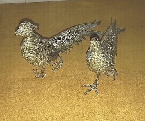 Scultura vintage ottone coppia
