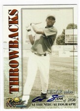 Carta autografa autentica Cesar Saba 2001 Royal Rookies #22 1534/5950