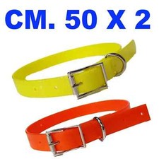 COLLARE CANE PER CACCIA ALTA VISIBILITA'  IN NYLON IMPERMEABILE FLUO 50cm x 2cm