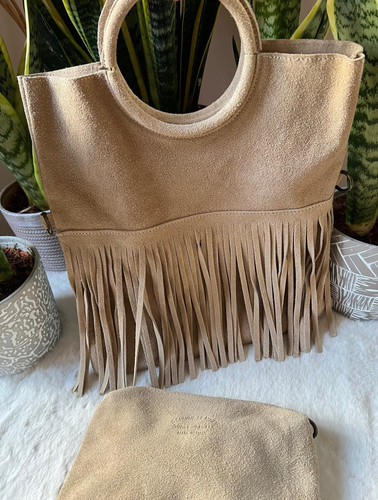 Borsa shopper frange - c/,