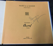 Autografo Anna Magnani Menù Teatro Di Via Manzoni Ricevimento Arval