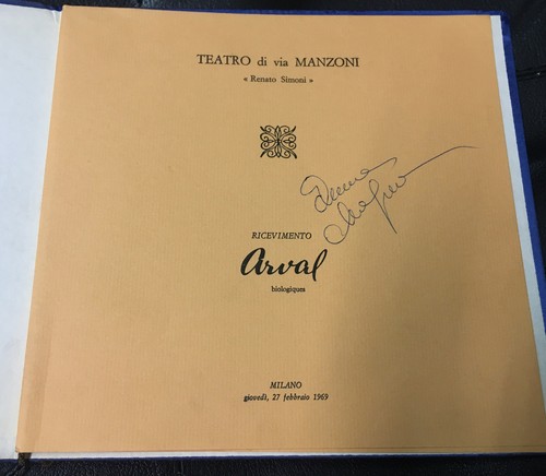 Autografo anna magnani menù - anna,
