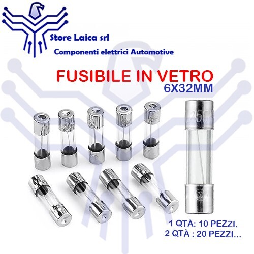 Fusibile vetro fuse 6x32mm - vetro,