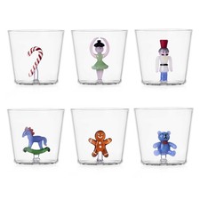 ICHENDORF Schiaccianoci Set 6 Pezzi Bicchieri Tumbler 350ml Vetro Borosilicato