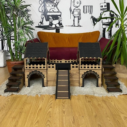 Castello per conigli legno - castello,