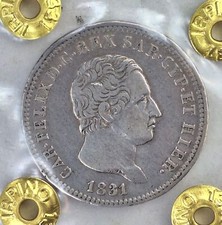 Genova Regno di Sardegna RARA 2 lire 1831 Carlo Felice perizia SNI BB