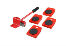 KIT 5 PEZZI SPOSTA MOBILI E OGGETTI SOLLEVATORE CON RUOTE PESI LAVORI TRASPORTI