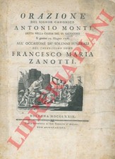 MONTI Antonio - Orazione detta