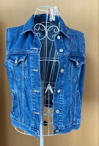 Gilet denim remak con - , cuciture