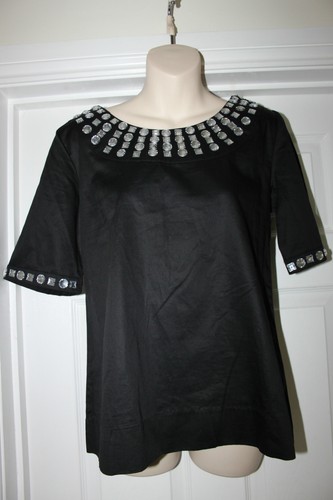 Top sera nero con perline - top, da