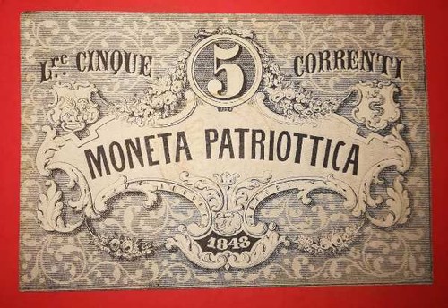 Lire moneta patriottica 1848 - moneta,