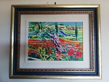 Serigrafia su tela 25x35 cm Athos Faccincani. Cornice in OMAGGIO. Ulivo