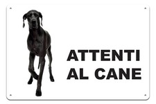Cartello Attenti al Cane in Alluminio 3 mm Composito (15 cm x 20 cm)  Alano