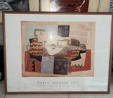 Pablo Picasso - Nature Morte A La Guitare, 1924 -  1988 Poster con Cornice Legno