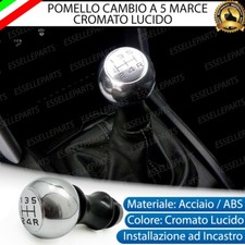 POMELLO LEVA CAMBIO A 5 MARCE CROMATO LUCIDO IN ACCIAIO PER PEUGEOT 206 E 206 CC