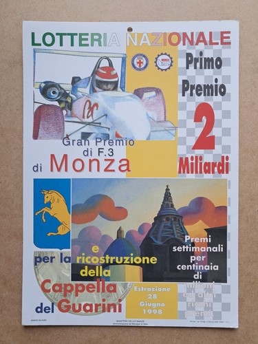 Locandina lotteria monza - locandina, di