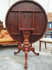 Tavolo Rotondo d'antiquariato 1800 Luigi Filippo In Legno Di Noce - Vintage