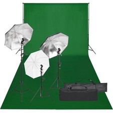 Kit per Studio Fotografico con Set di Luci e Fondale vidaXL