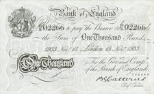 012) 1000 sterline 15.11.1933 - Gran Bretagna - Riproduzione