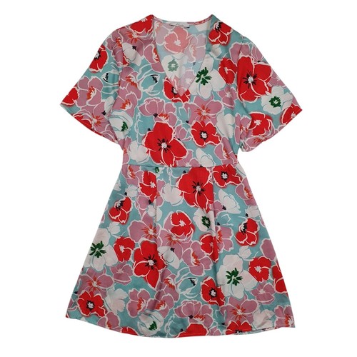 Alesya red short sleeve mini - short,