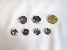 Lotto 6 bottoni in madreperla con bordo colore " GRIGIO " misure per giacca 