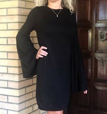 Vestito donna in maglina nero Asos maniche ampie mai indossato; taglia uk 4 