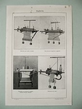 stampa antica old print MACCHINE MAGLIERIA CALZE TESSUTI MAGLIA ABITI 1931