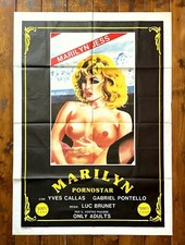 MANIFESTO POSTER AFFICHE CINEMA MARILYN PORNO STAR BRUNET HARD SEXY FILM RARO 2F