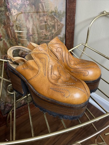Zoccoli vintage anni pelle - zoccoli, 70