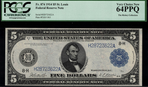 Banconota dollari 1914 - 5,