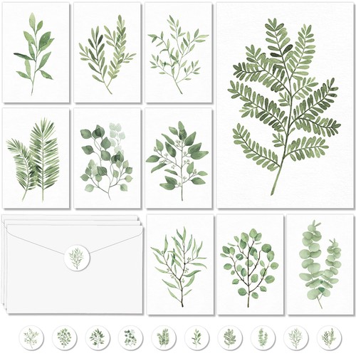 100pcs greenery blank cards - greenery,