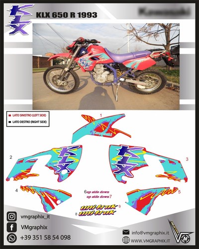 Klx 650r 1993 adesivi - 650r,