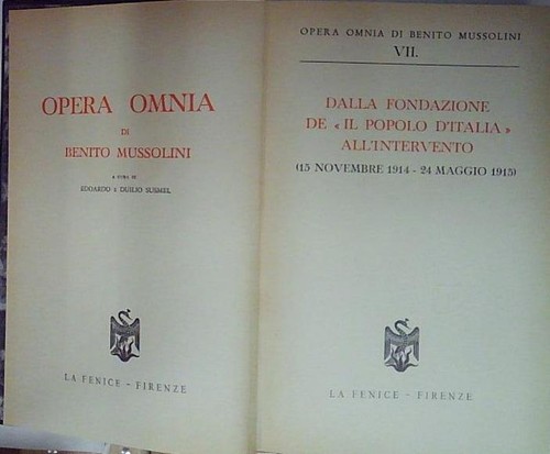 Mussolini opera omnia - omnia, la