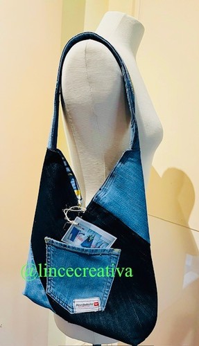 Borsa jeans fatta mano - borsa,