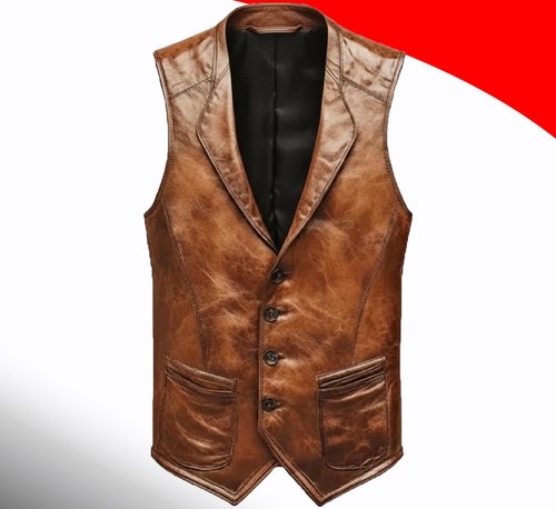 Gilet gilet uomo pelle marrone