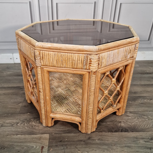 Tavolino vintage rattan - in,