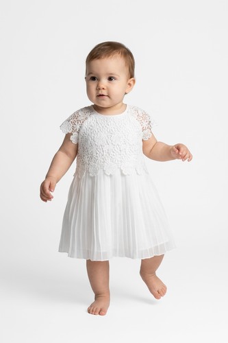 Abito chiffon pizzo - abito, bianco