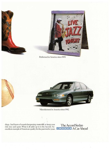 Pubblicità stampa honda - pubblicità, acord