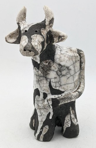 Figurina mucca ceramica da - figurina, in