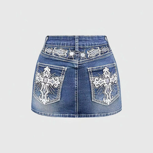 Minigonna denim vita alta