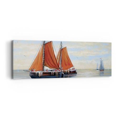 Quadro tela 90x30cm - tela, velieri