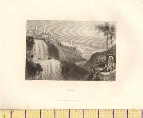 C1830 antico stampa tivoli - antico, ~tivoli~