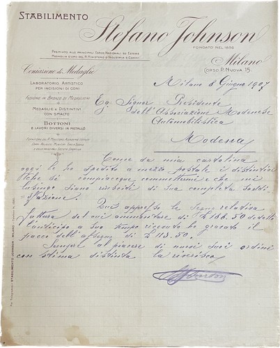 Fattura lettera autografata - ,