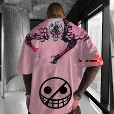 One Piece Donquixote Doflamingo Anime Manga T-Shirt Maglietta Uomo Poliestere