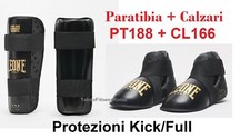 KIT PARATIBIA + CALZARI LEONE - PROTEZIONI KICK BOXING MUAY THAI KICK LIGHT
