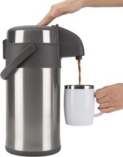 Caraffa Termica Thermos 4 Litri Acciaio brocca dispenser caffè 24 tazze argento