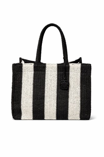 Borsa mare rafia righe - a,