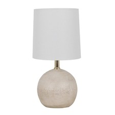 White Table Lamp with Linen