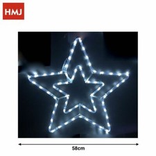 Stella Con Led Luce Bianca Fredda 58cm Decorazione Natale hmj