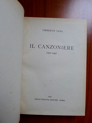 Umberto saba canzoniere - il,